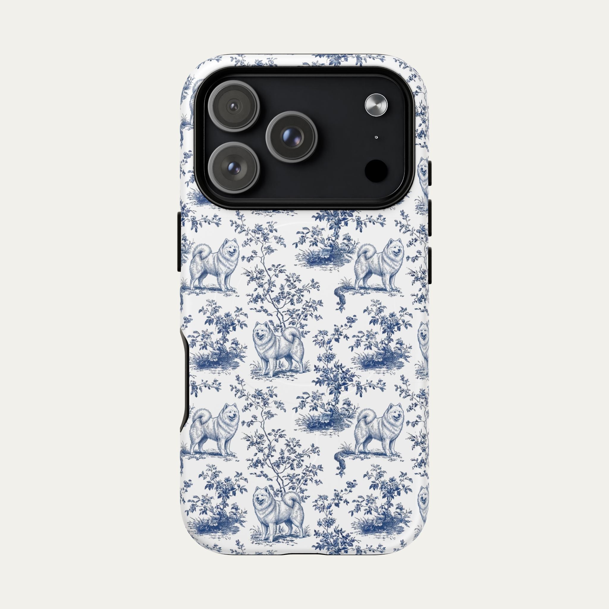 Samoyed Blue Toile Phone case