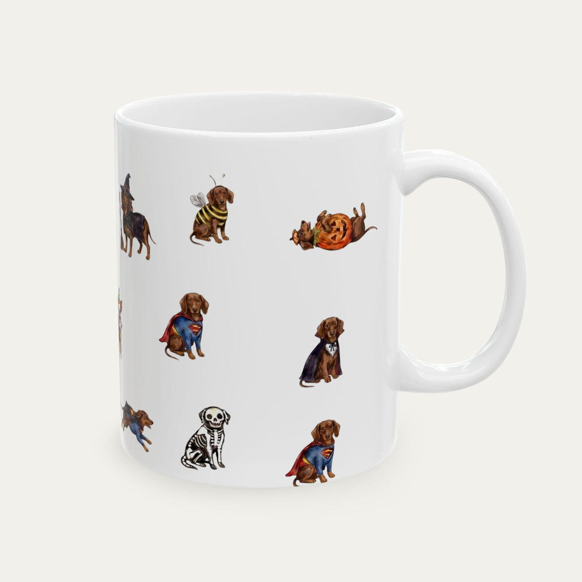 Dachshund SH Brown Halloween mug