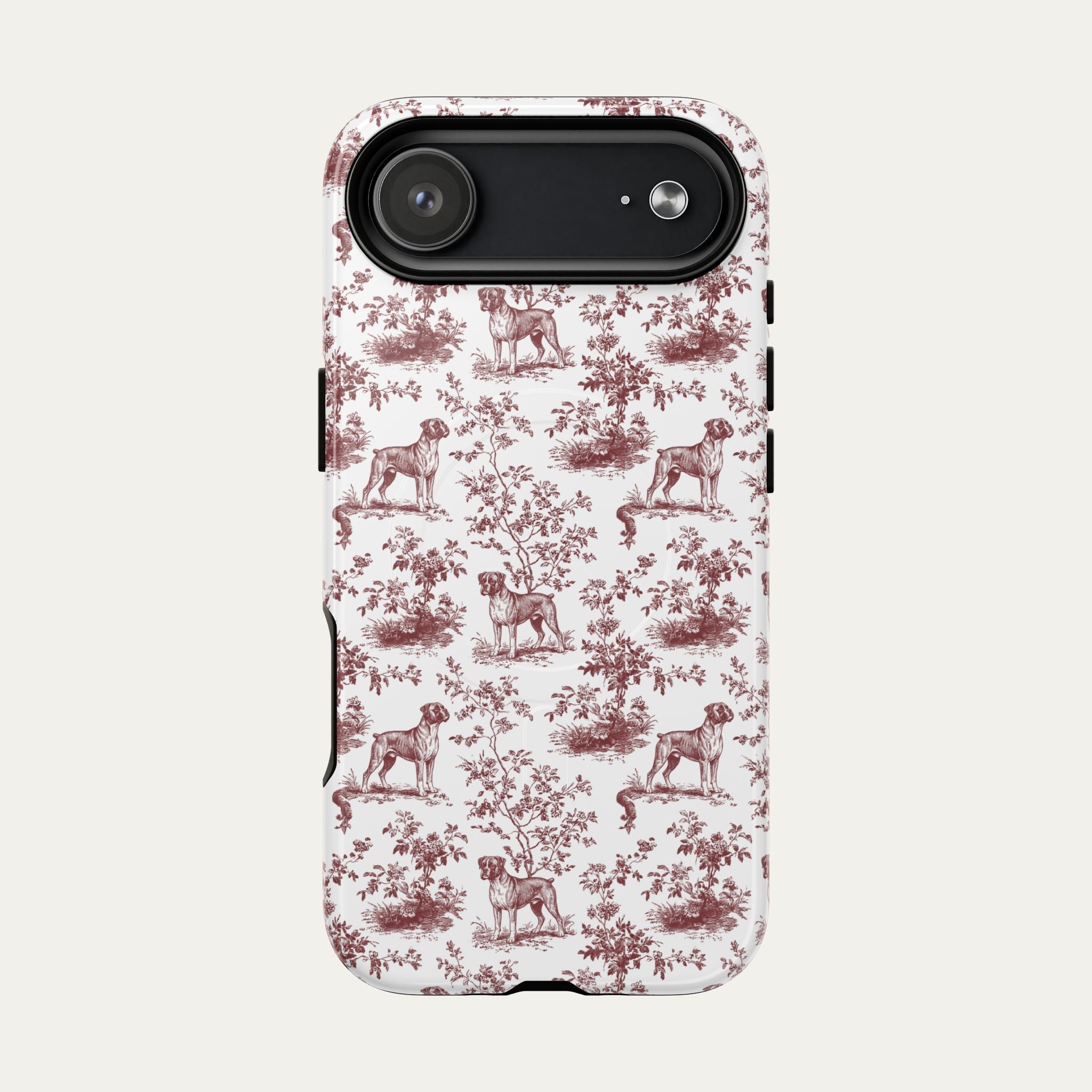 Boxer Burgundy Toile phone Case