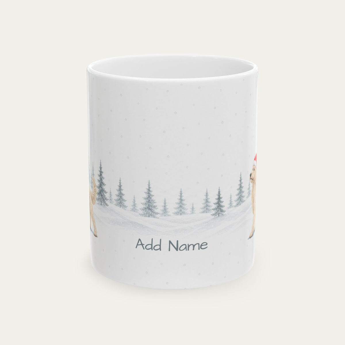 Custom Goldendoodle Cream  Christmas Santa Hat Mug