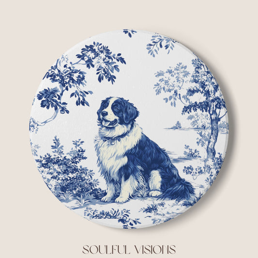 Bernese Mountain Ceramic Coaster French Toile
