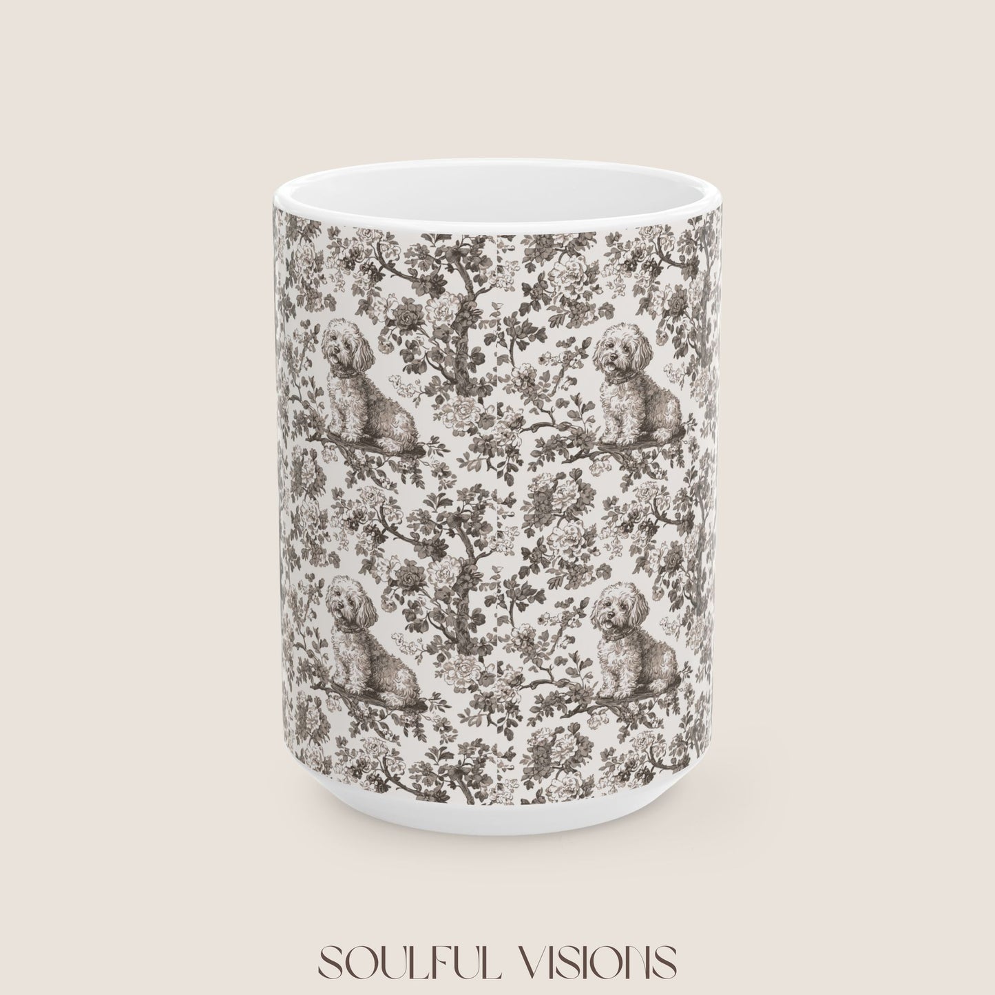 Bichon Frise Toile de Jouy Mug