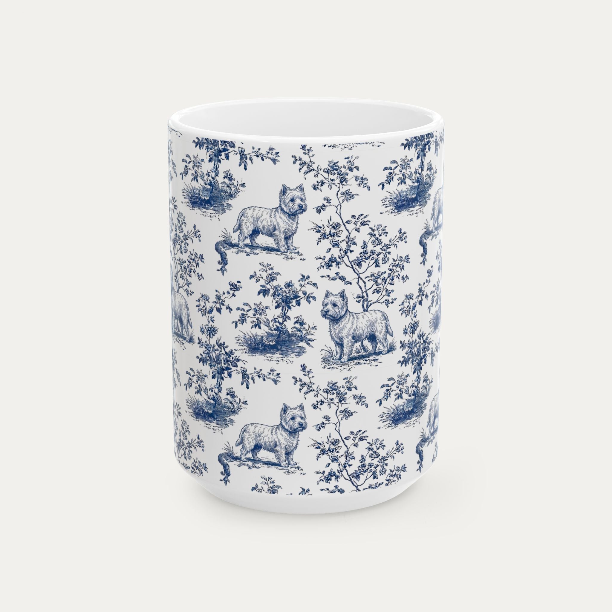 Westie Blue Toile Mug