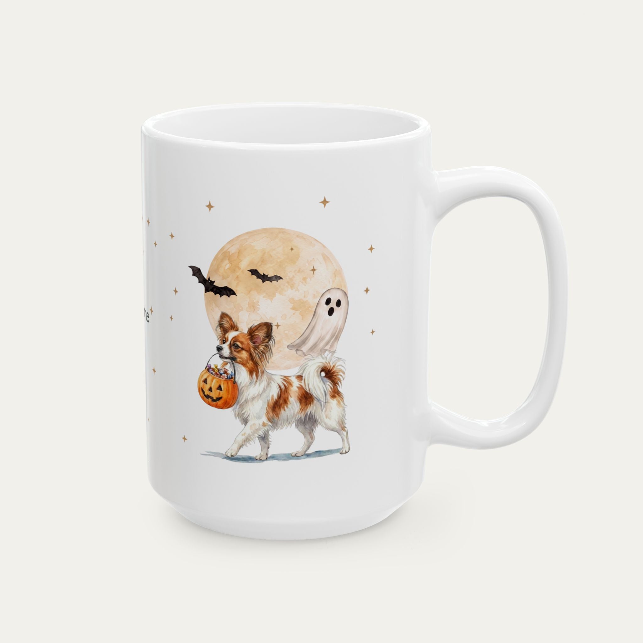 Custom Papillon Halloween mug