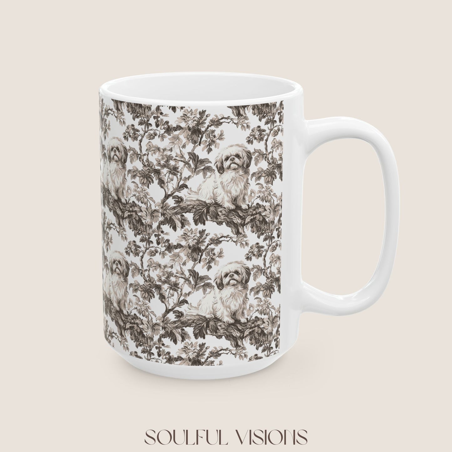 Pekingese Toile De Jouy Mug