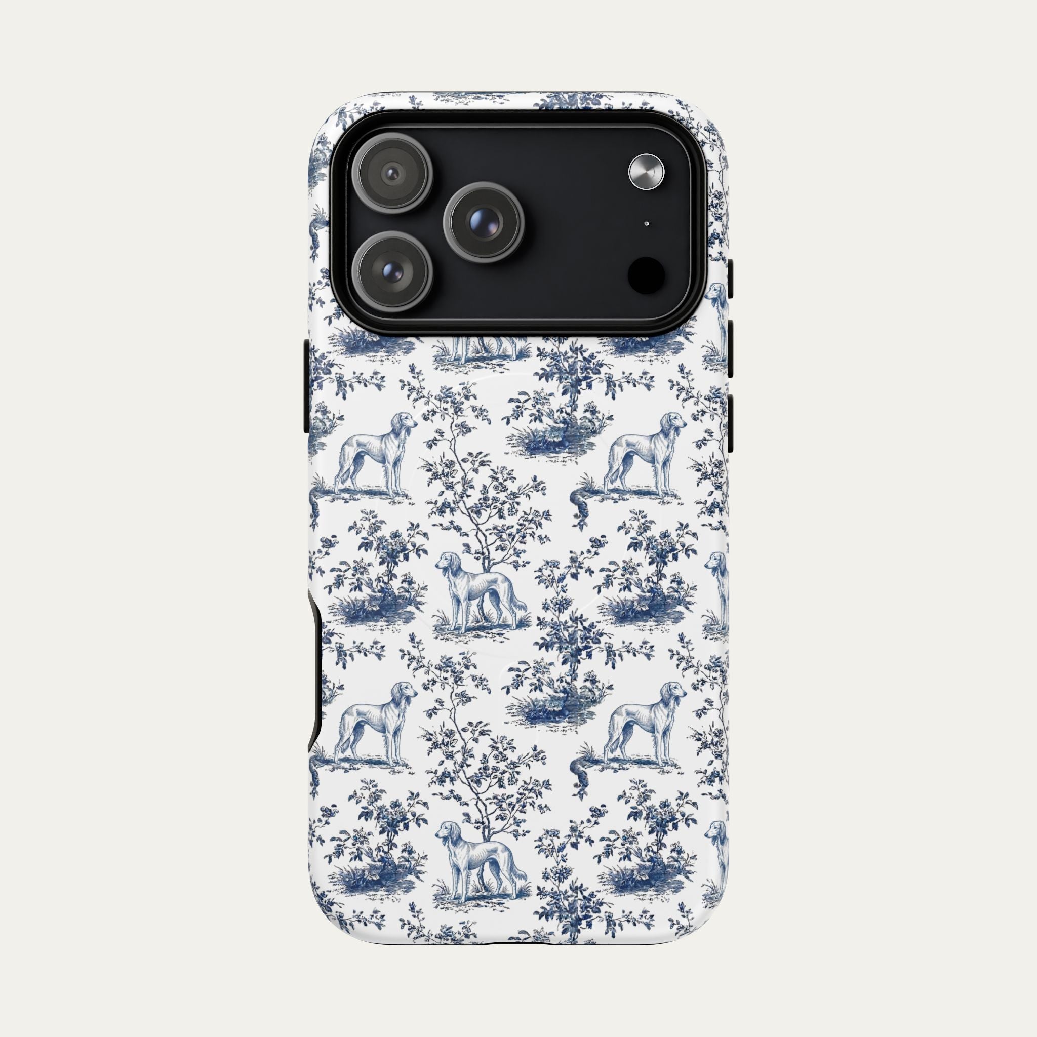 Dog Blue Toile Phone Case