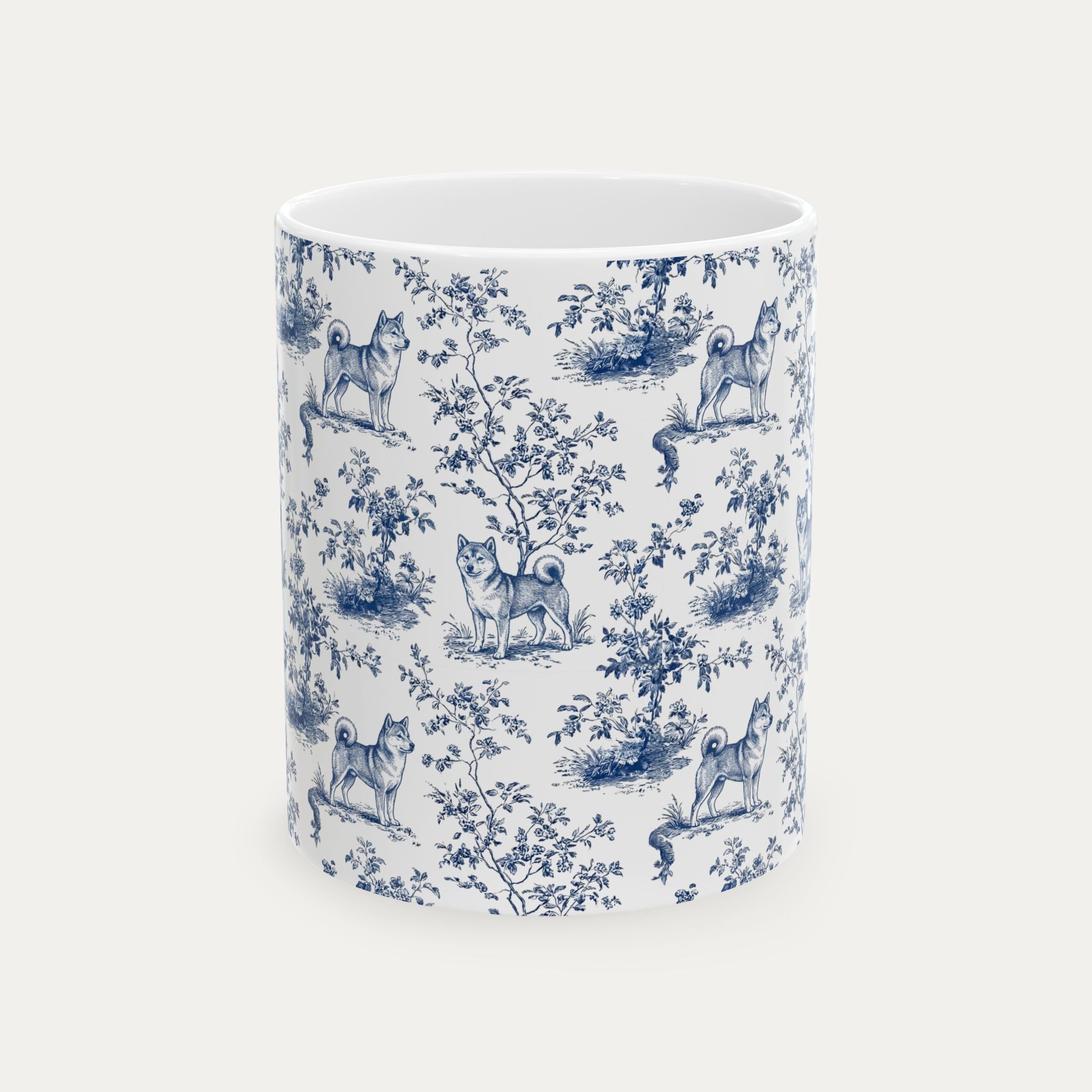 Shiba Inu Blue Toile Mug