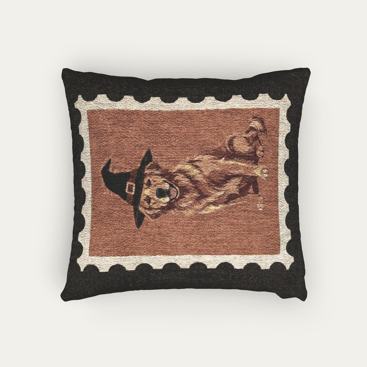 Golden Retriever Red Halloween Woven Pillow