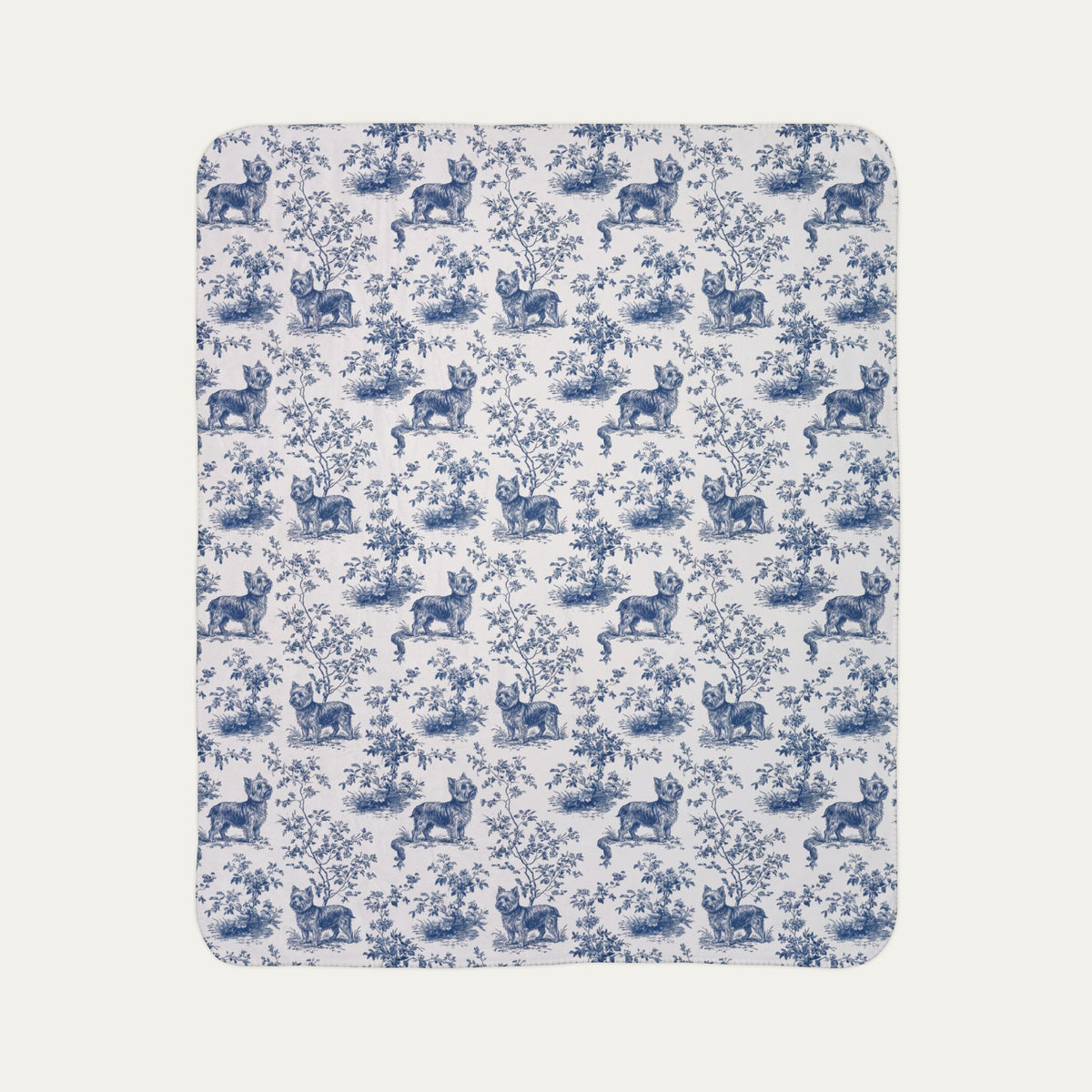 Yorkshire Terrier Toile De Jouy Fleece Blanket