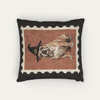 Bulldog Halloween Woven Pillow