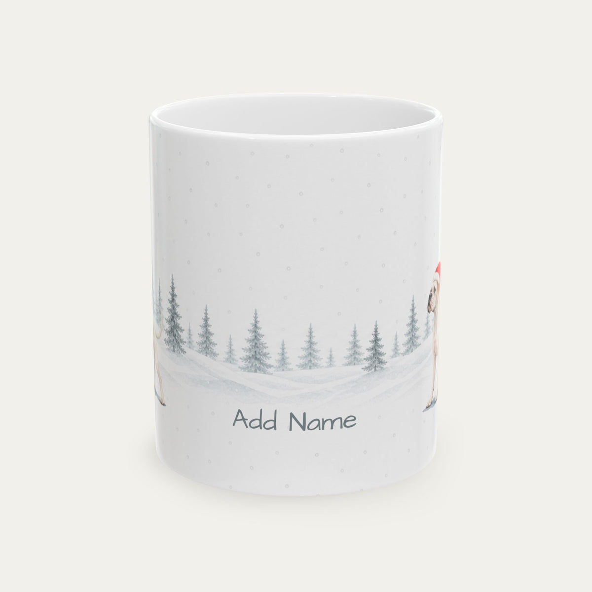 Custom Boxer  White  Christmas Santa Hat Mug