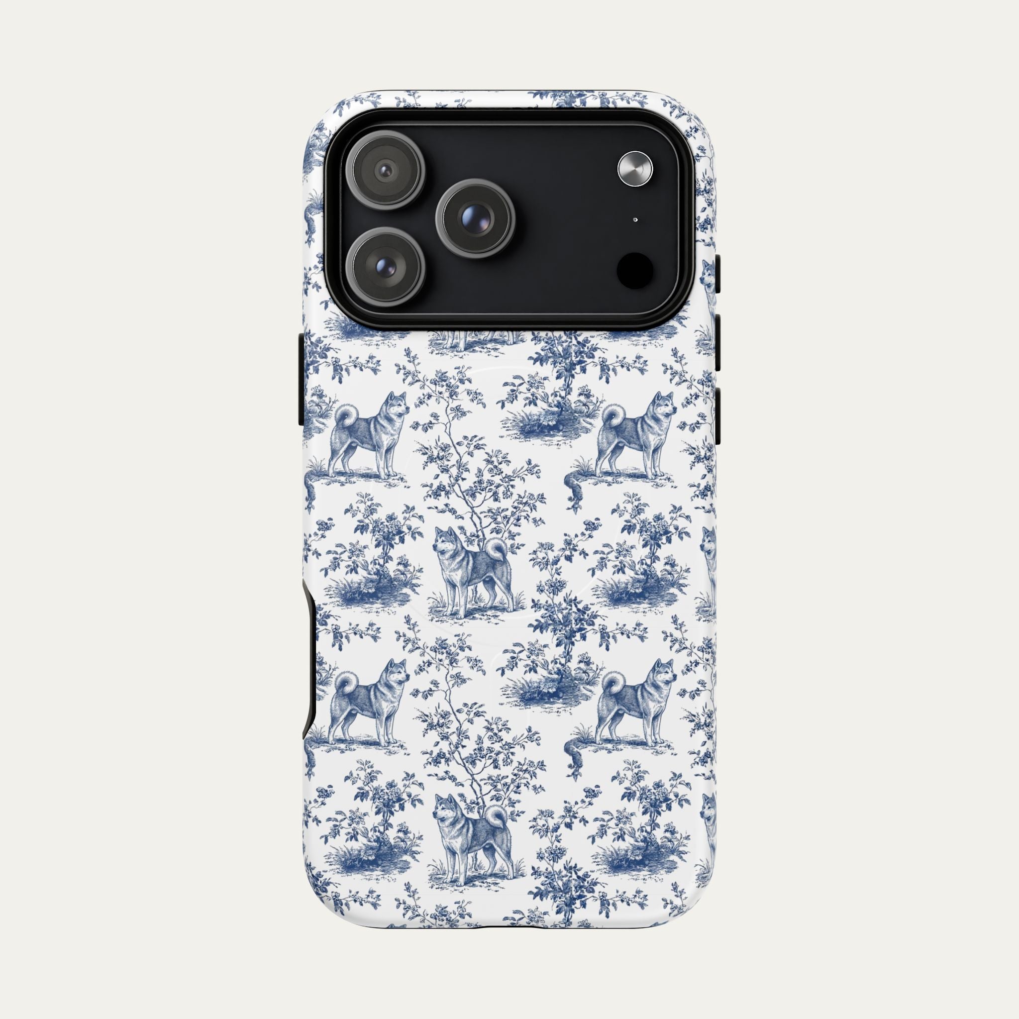 Dog Blue Toile Phone Case