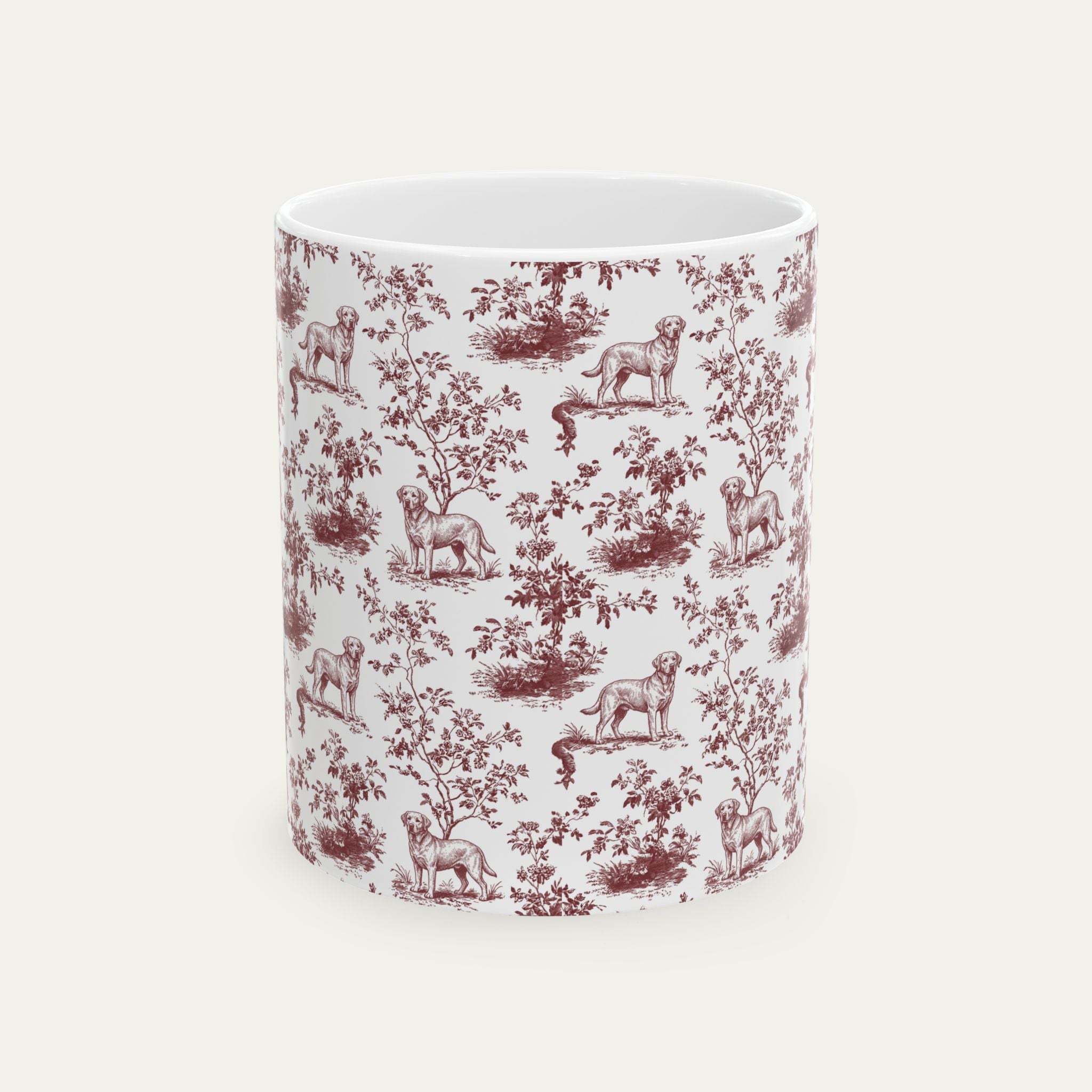 Labrador Retriever Burgundy Toile Mug