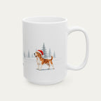 Custom Beagle Red and White Christmas Santa Hat Mug