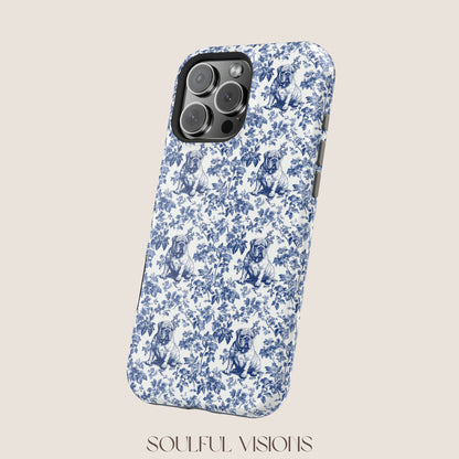 English Bulldog Toile De Jouy Magnetic Phone Case