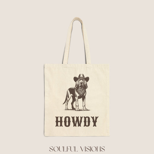 Howdy Bloodhound Tote Bag