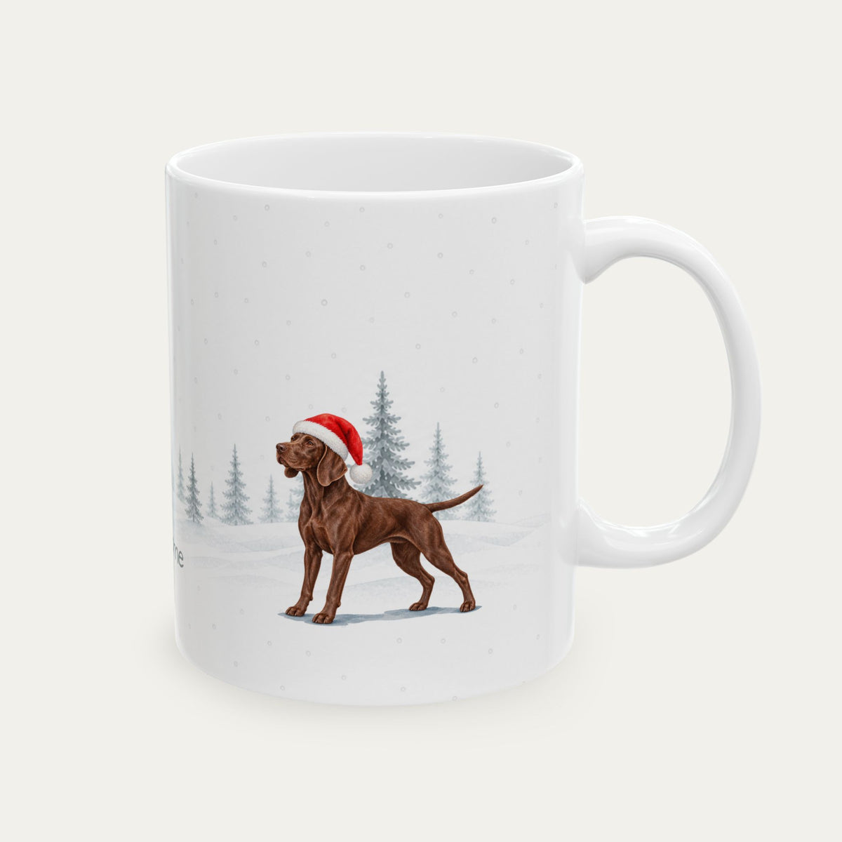Custom German Shorthaired Pointer Liver Christmas Santa Hat Mug