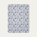 Maltese Toile De Jouy Fleece Blanket
