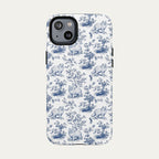 Persian Cat Blue Toile Phone case