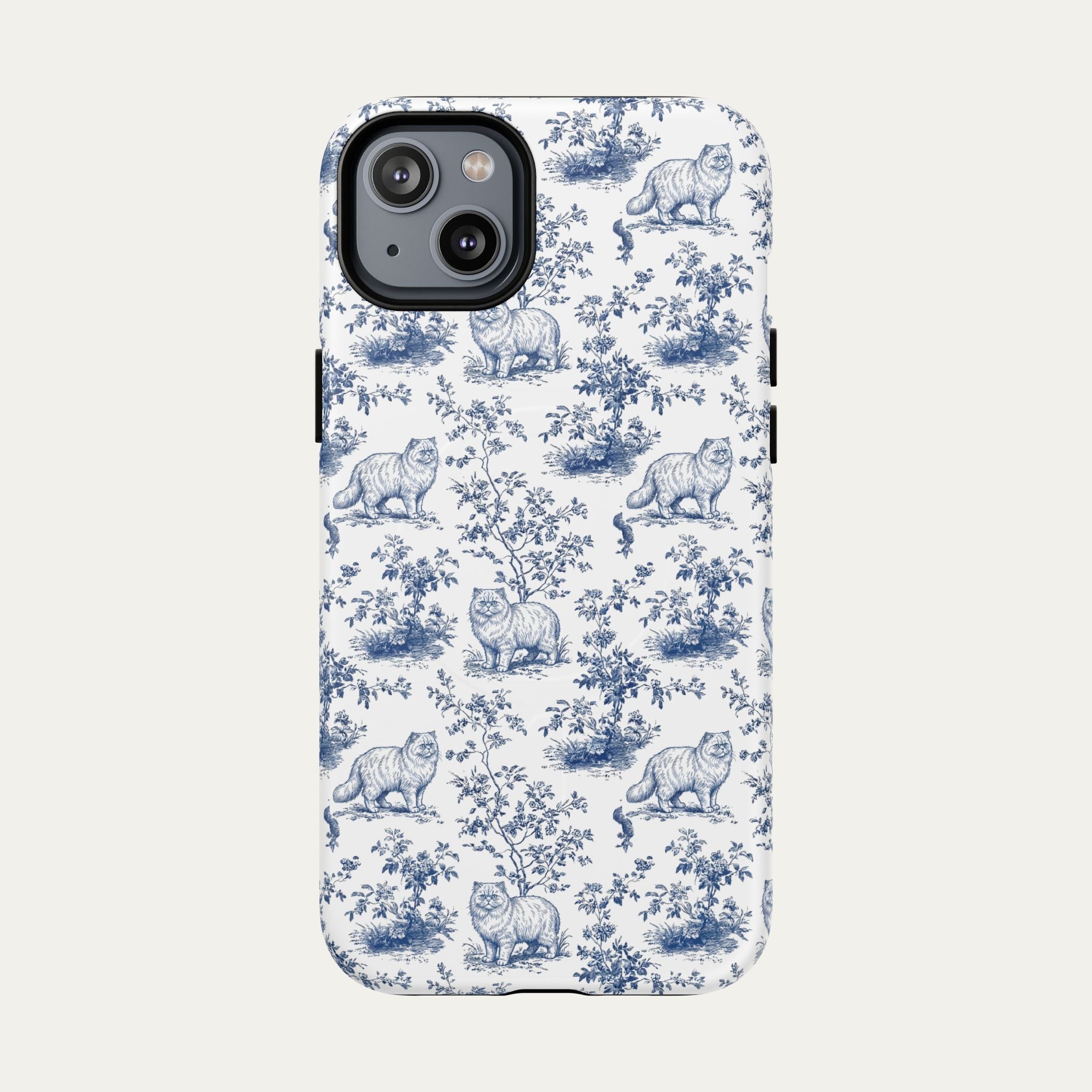 Persian Cat Blue Toile Phone case