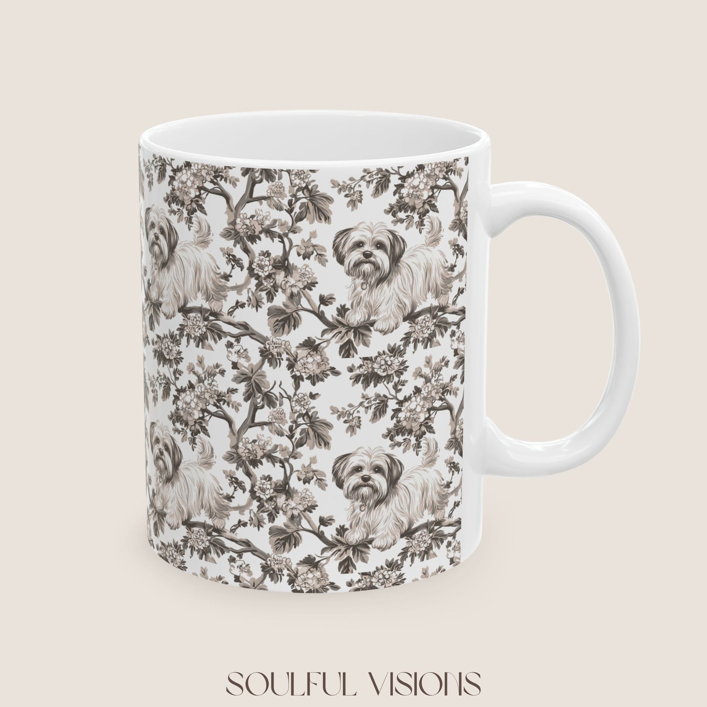 Maltese Toile De Jouy Mug