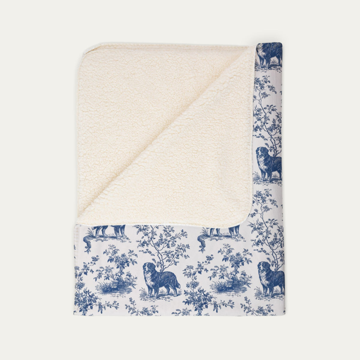 Bernese Mountain Toile De Jouy Fleece Blanket