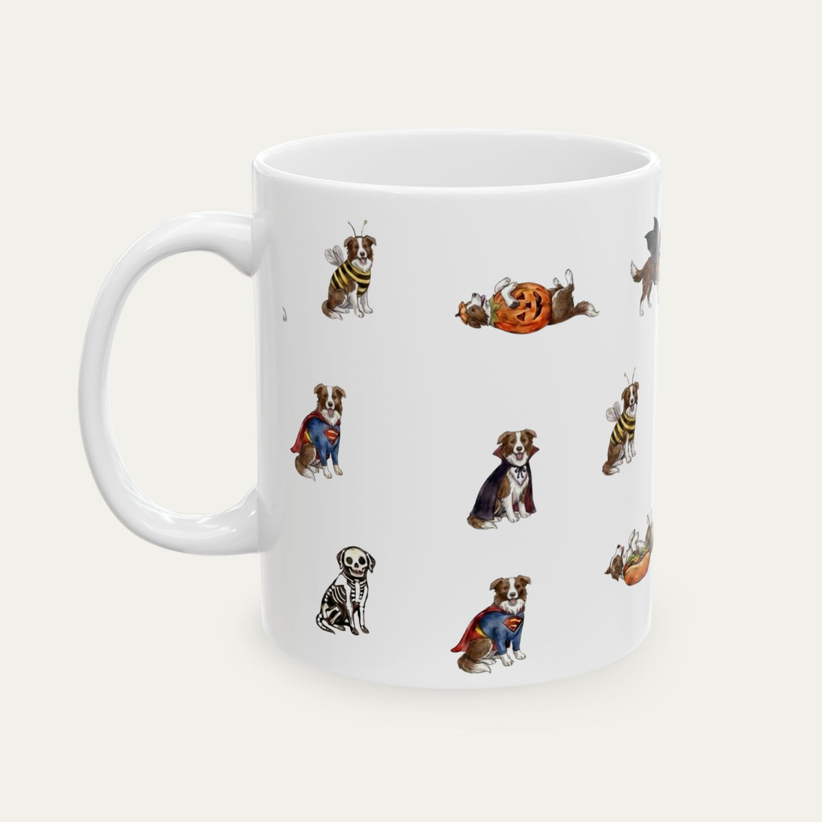 Border Collie Brown Halloween mug