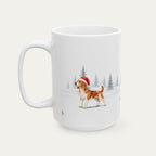 Custom Beagle Red and White Christmas Santa Hat Mug