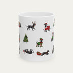 Greyhound Black Christmas Mug