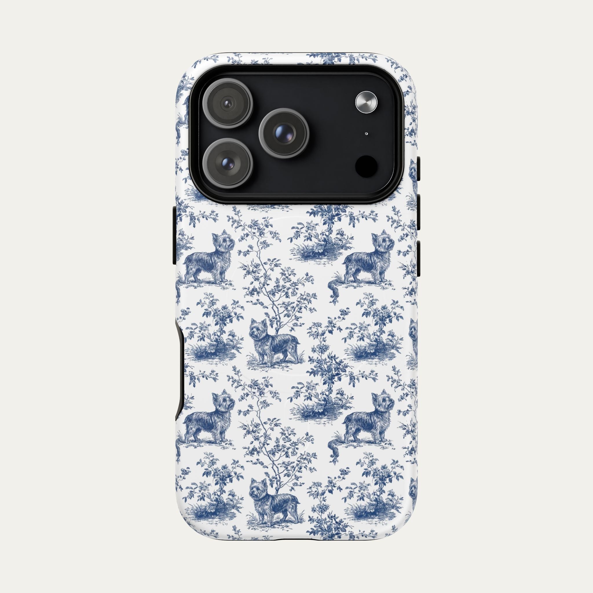 Yorkshire Terrier Blue Toile Phone case