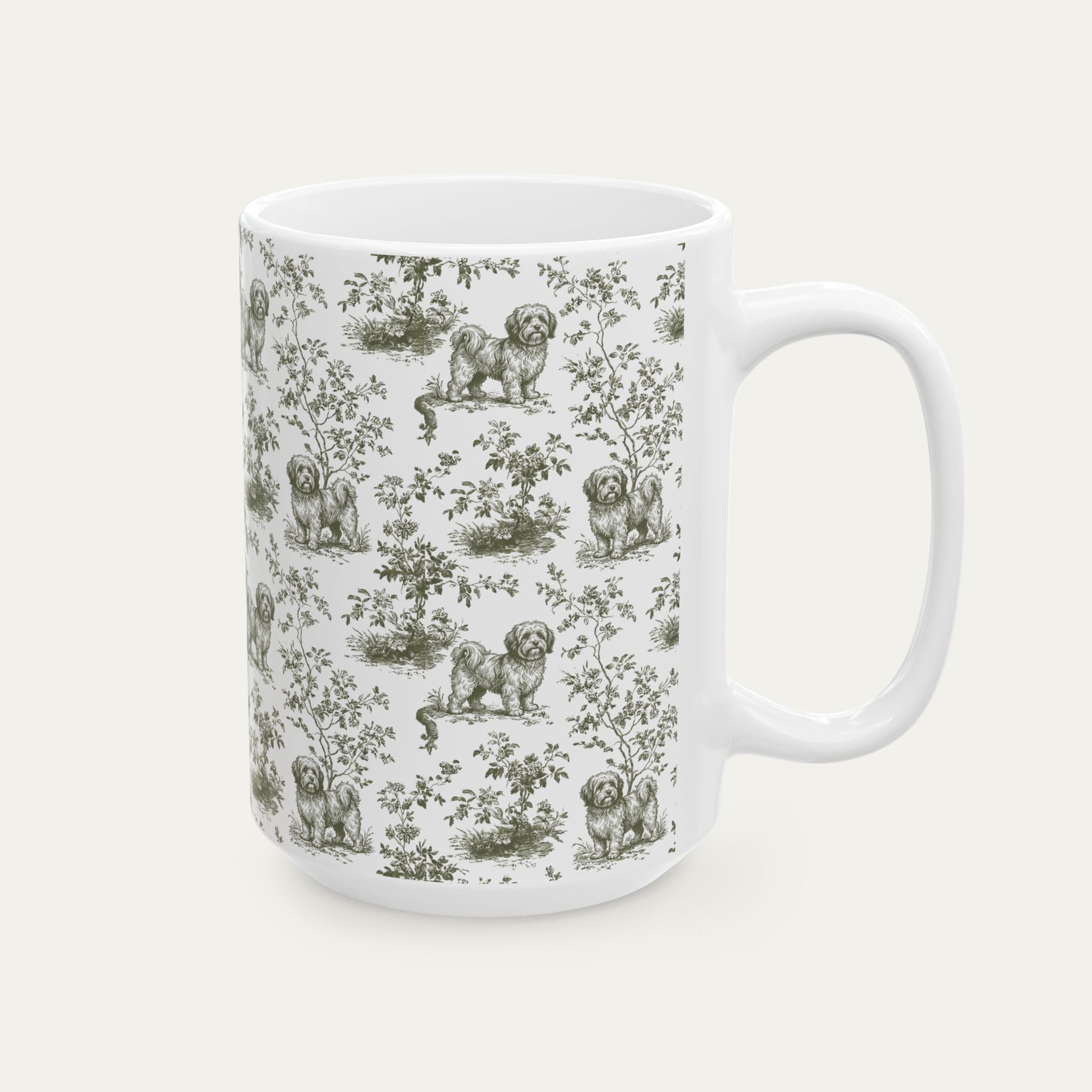 Havanese Sage Green Toile Mug