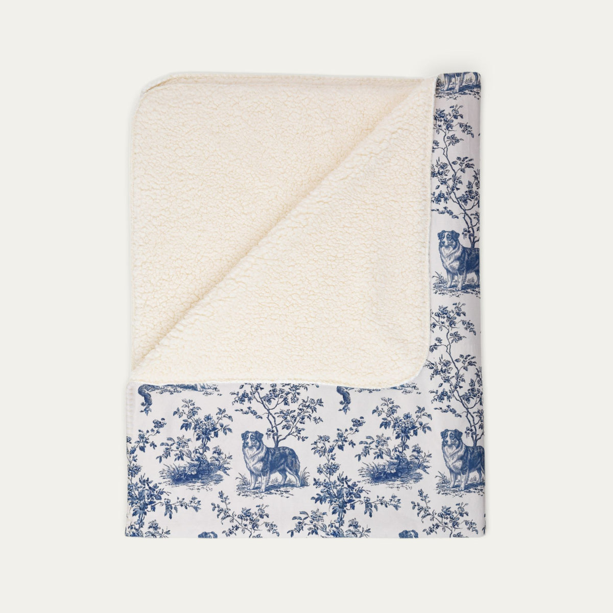 Australian Shepherd Toile De Jouy Fleece Blanket