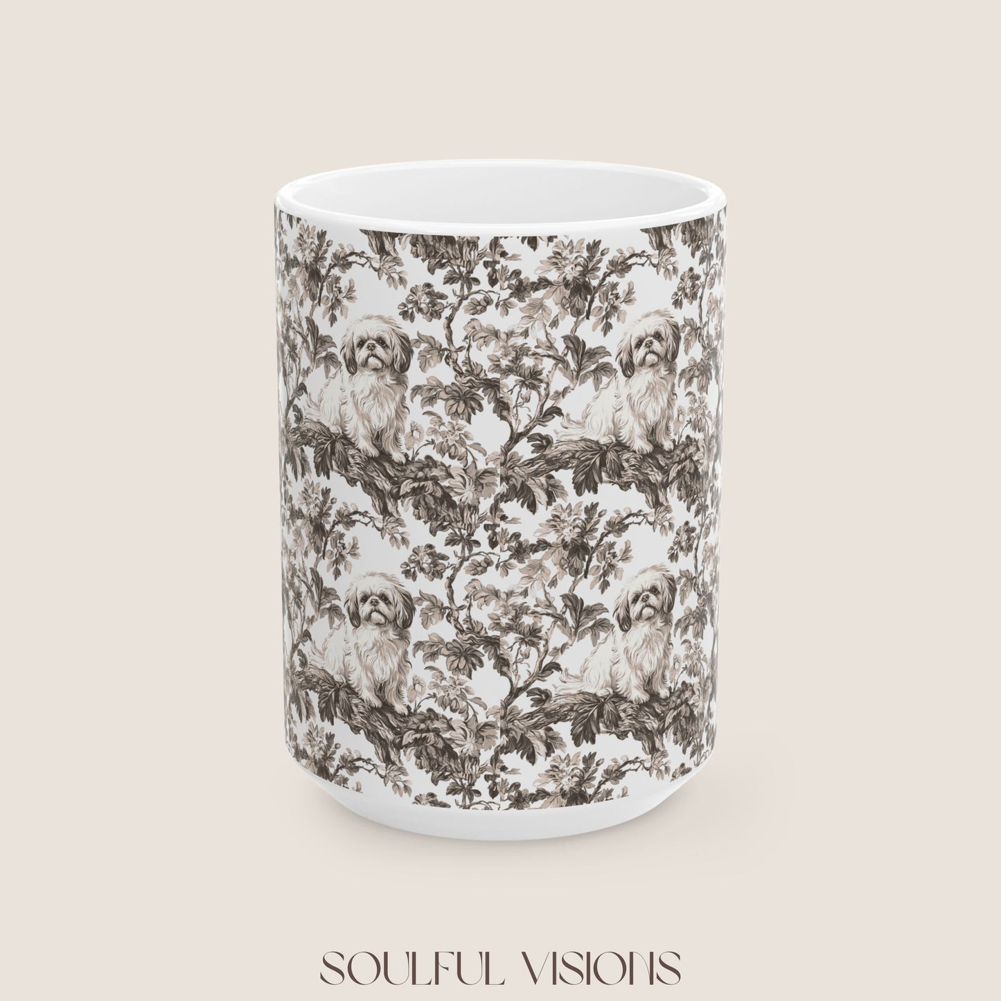 Pekingese Toile De Jouy Mug