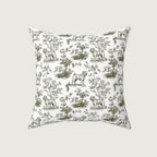 Shar Pei Sage Green French Toile Pillow