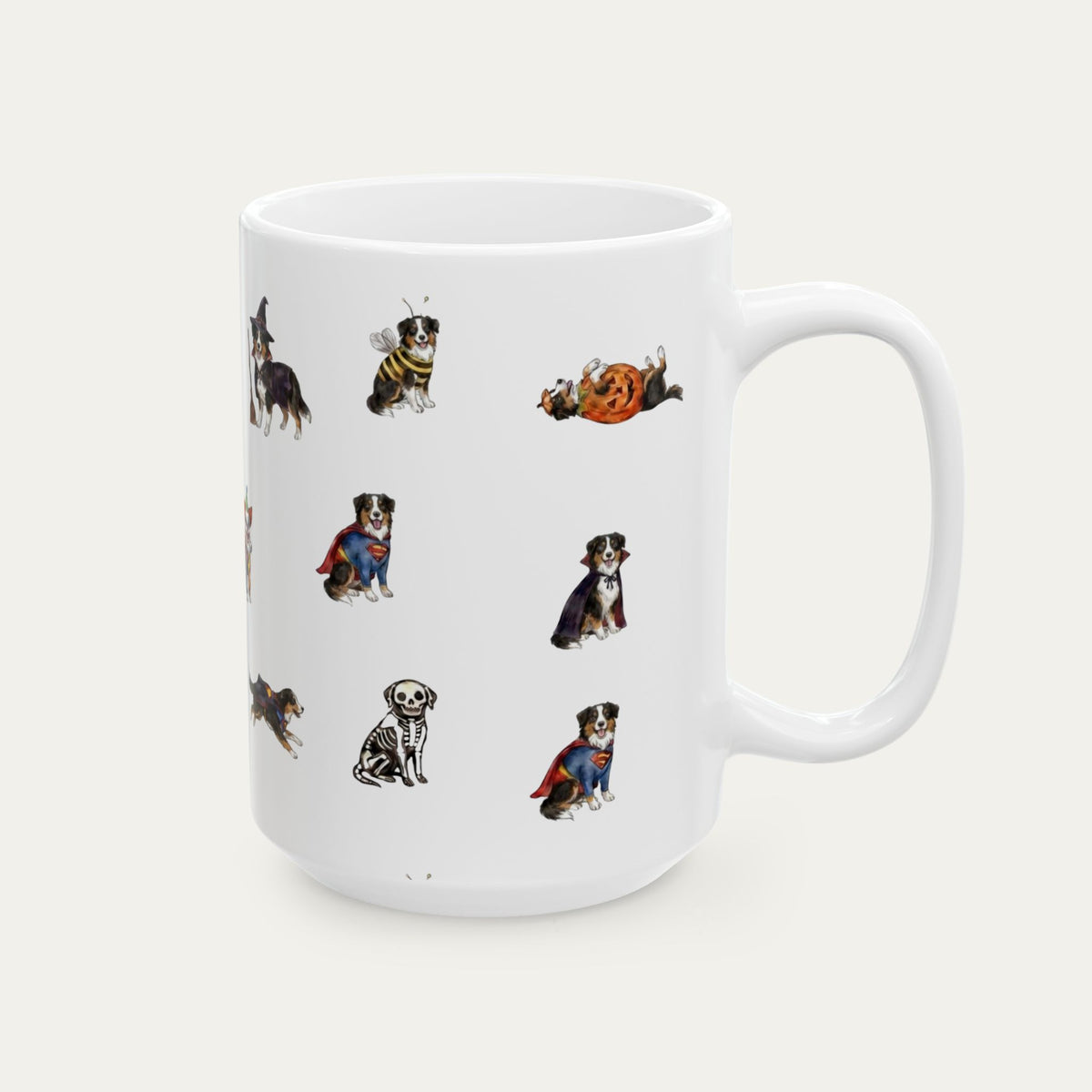 Australian Sheperd Black Tri Halloween mug