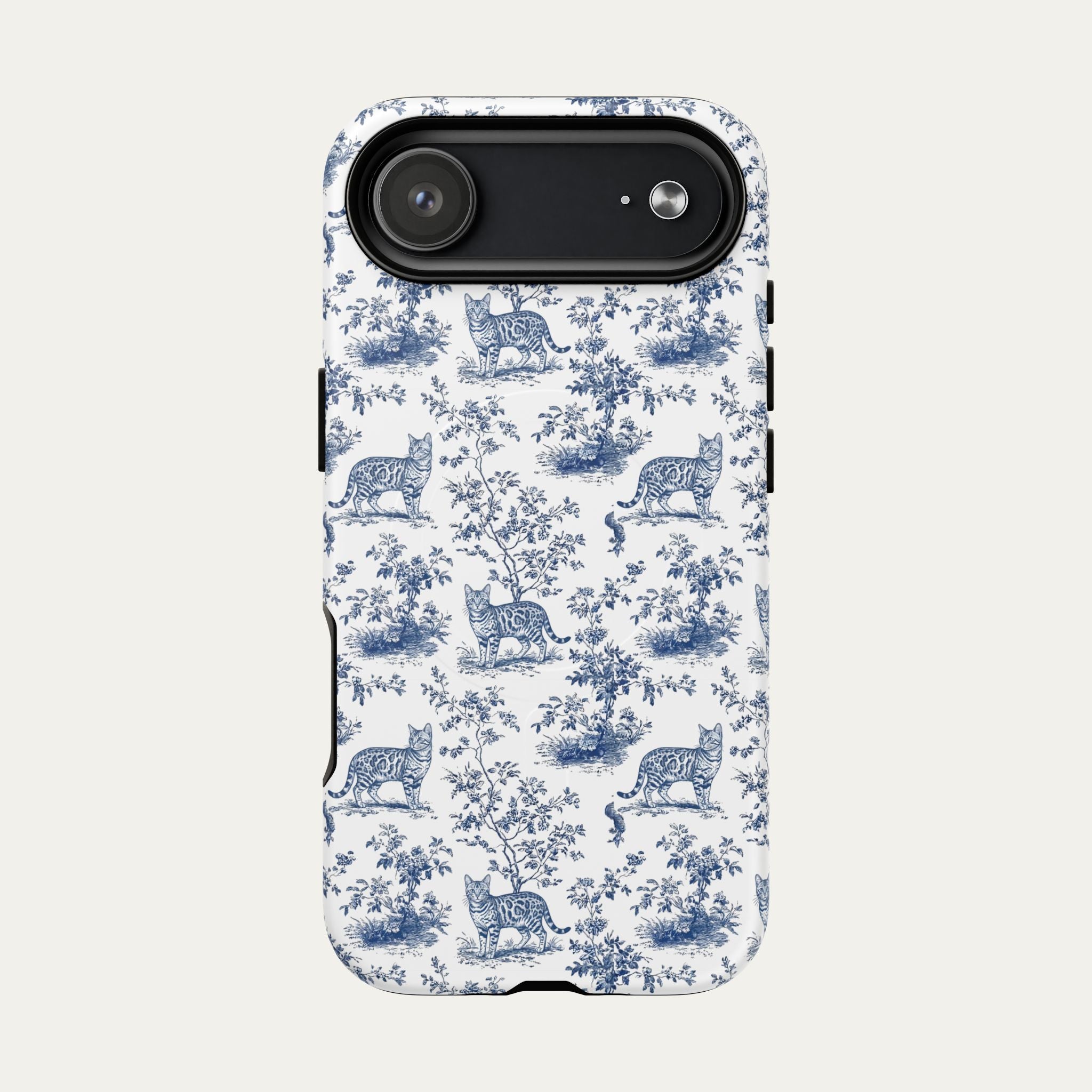 Bengal Cat Blue Toile Phone case