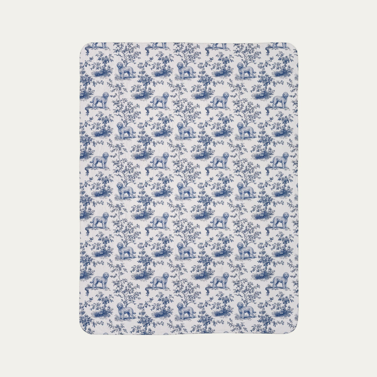 Goldendoodle Toile De Jouy Fleece Blanket