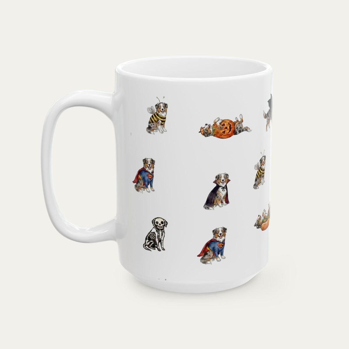 Australian shepherd Blue Merle Halloween mug
