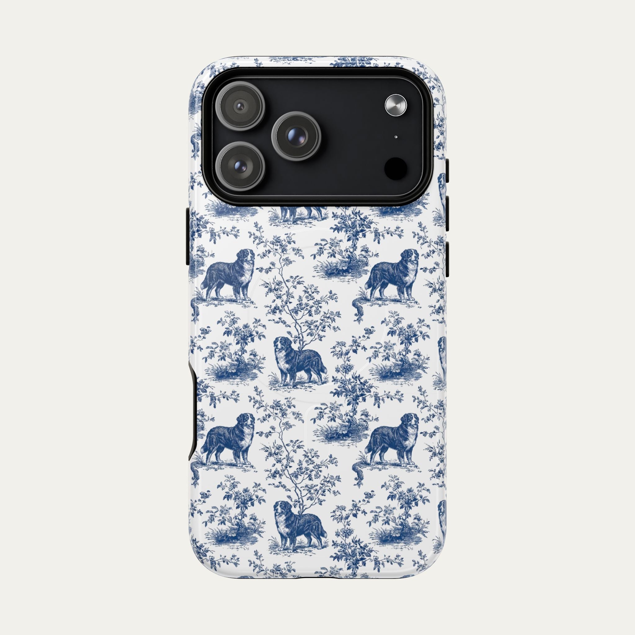 Bernese Mountain Blue Toile Phone case