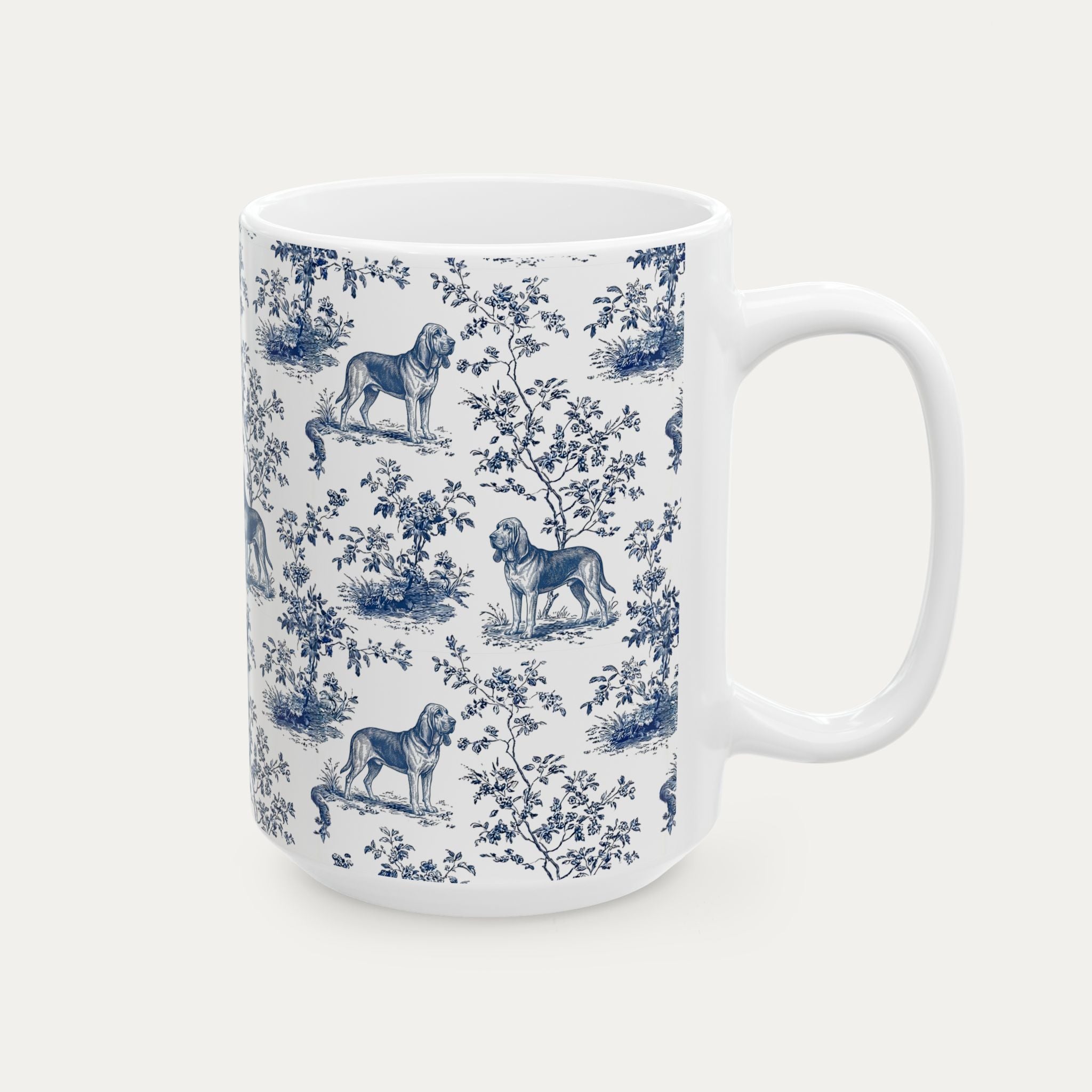 Bloodhound Blue Toile Mug