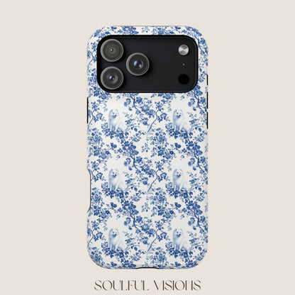Samoyed Toile De Jouy Magnetic Phone Case