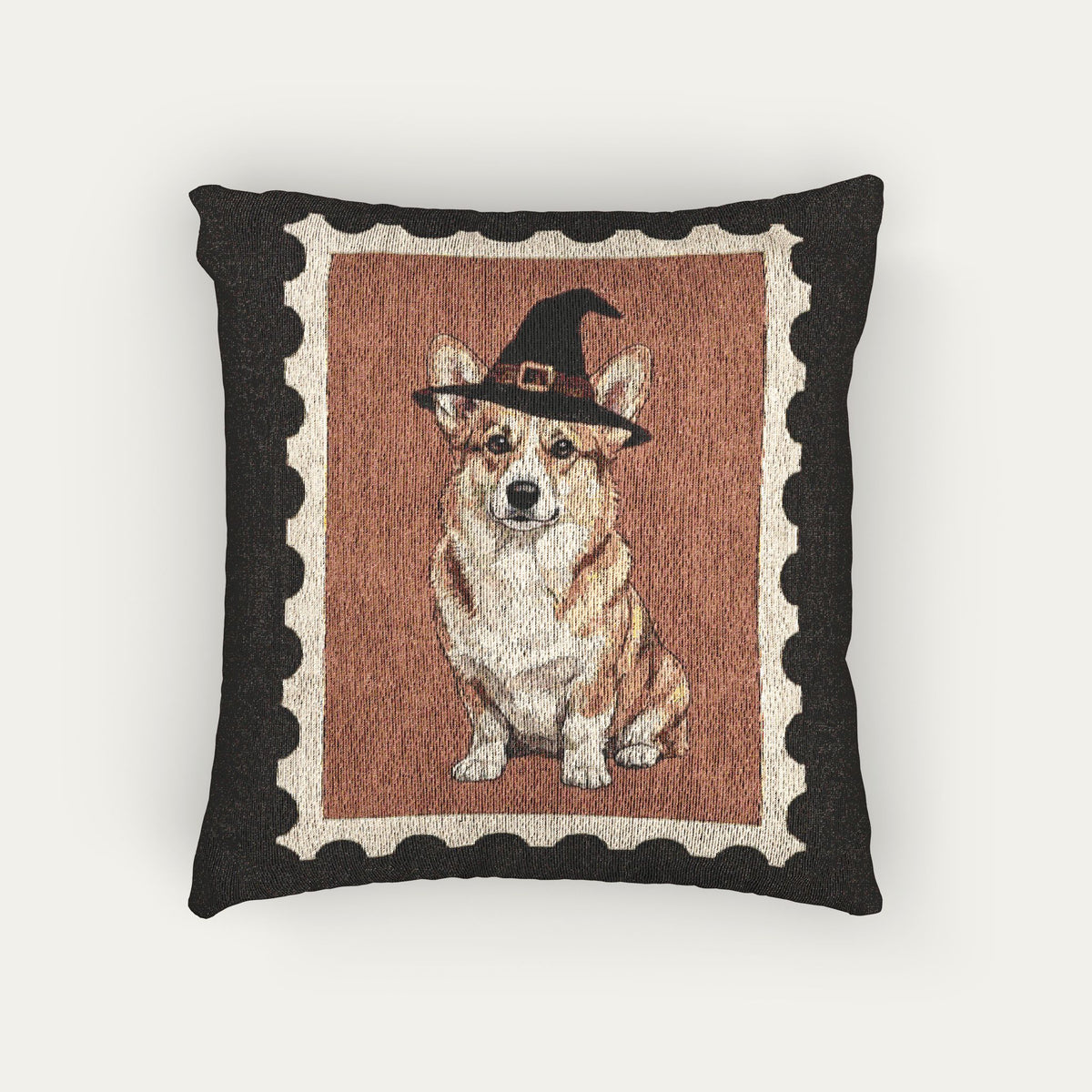 Corgi  Halloween Woven Pillow