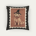 Goldendoodle Apricot Halloween Woven Pillow