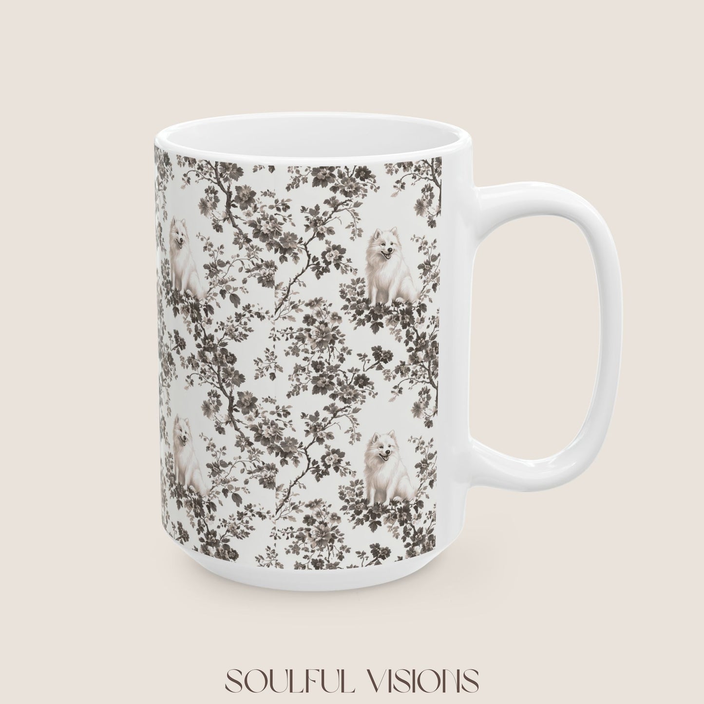Samoyed Toile De Jouy Mug