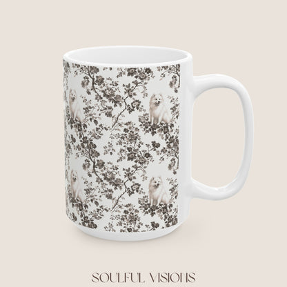 Samoyed Toile De Jouy Mug