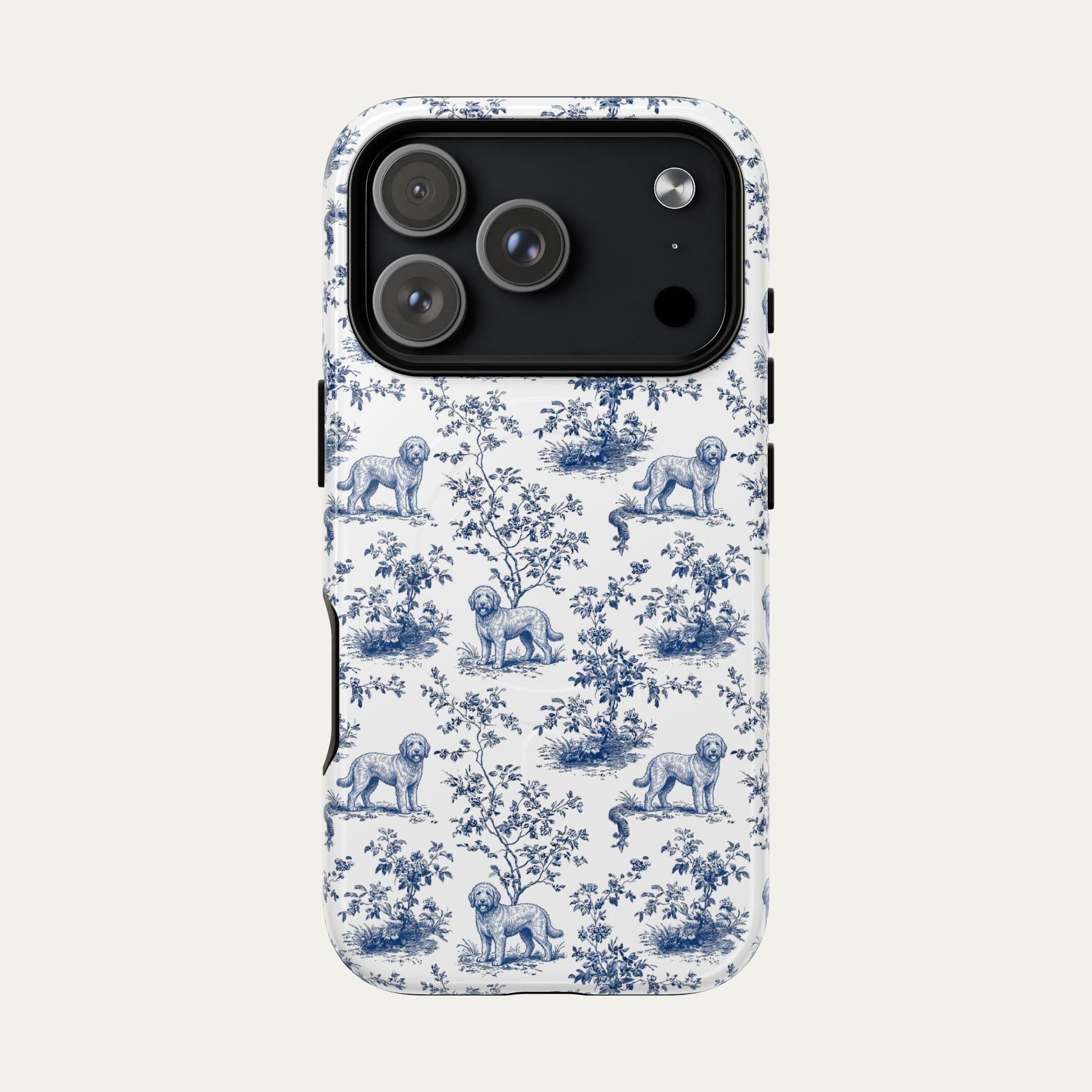 Goldendoodle Blue Toile Phone case
