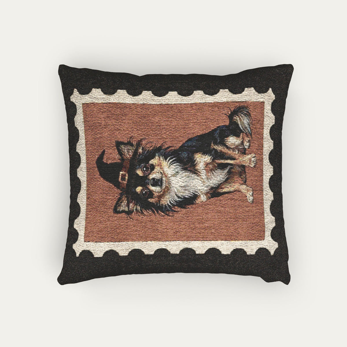 Chihuahua LH tri color Halloween Woven Pillow
