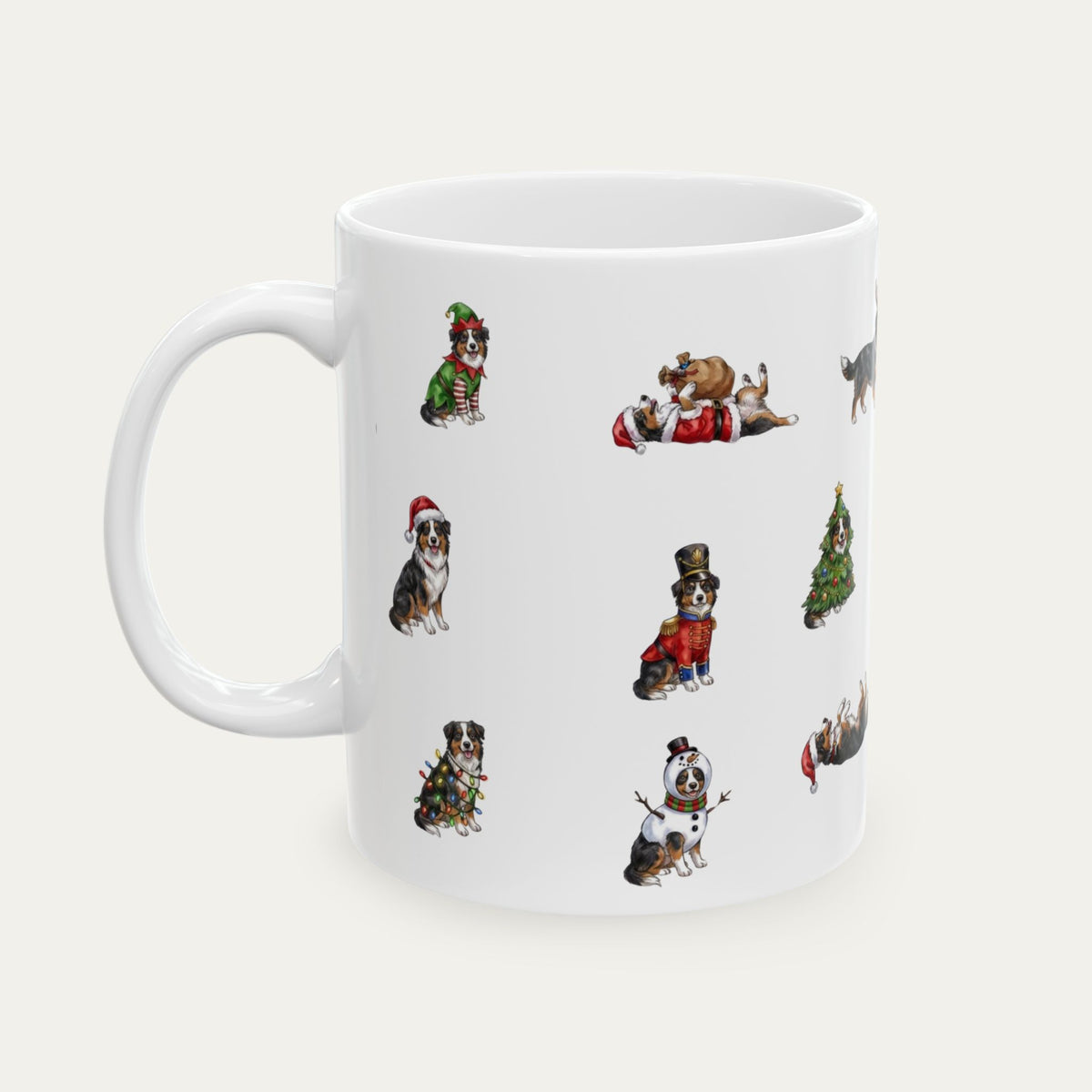 Australian Shepherd Tri color Christmas Mug