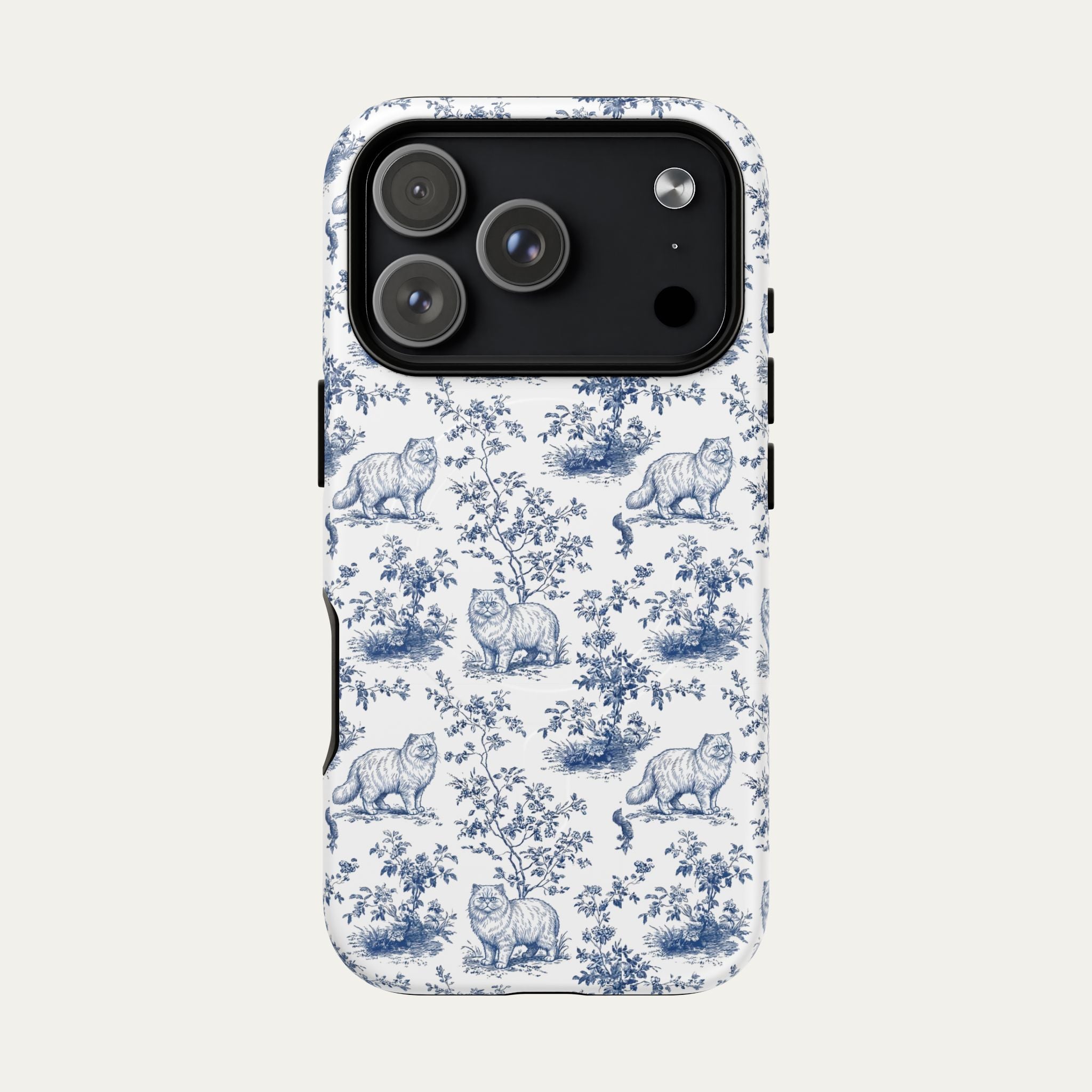 Persian Cat Blue Toile Phone case