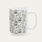Greyhound Sage Green Toile Mug